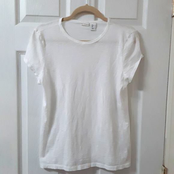 Max Studio Size L Large Large White T-Shirt - Picture 6 of 8